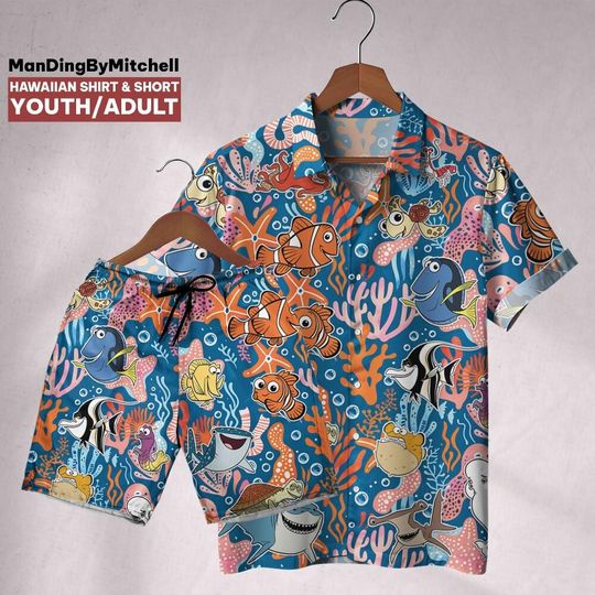 Finding Nemo Blue Hawaiian Shirt – Mickey Cruise Outfit, Family Matching Gift