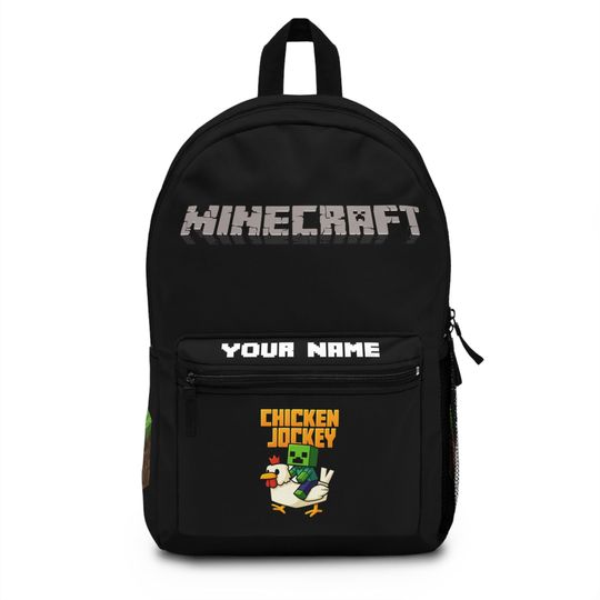 Personalized Minecraft Chicken Jockey Backpack for Kids, Customizable Gamer School Bag, Perfect Gift for Birthdays & Christmas