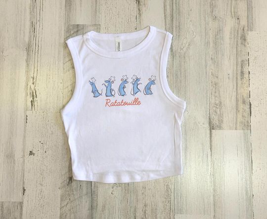 Ratatouille Remy Doodle Crop Tank, Baby Tee, Epcot French Pavilion Top, Disneyland Paris Shirt