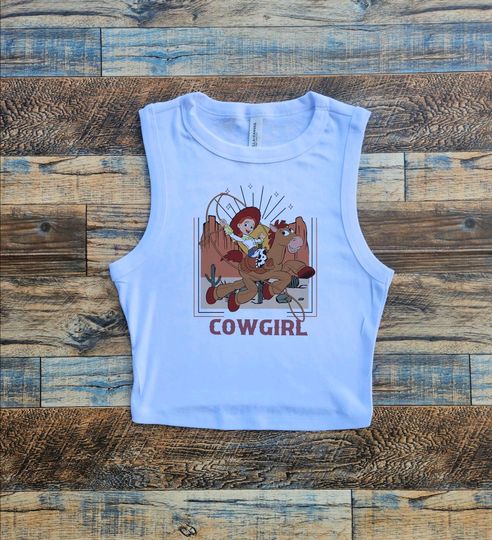 Cowgirl Toy Story Crop Tank Top, Cute Country Baby Tee, Buzz Retro Western Shirt