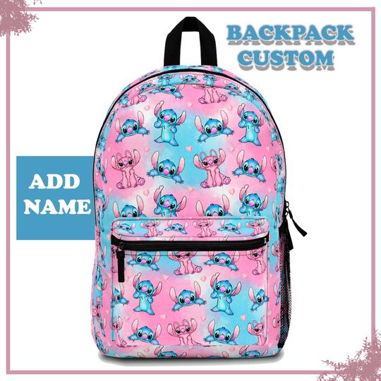 Stitch and Angel Backpack, Disney Backpack, Custom Backpack, Ohana Means Family, Preschool Backpack, School Backpack, Disney Bag, Stitch Bag