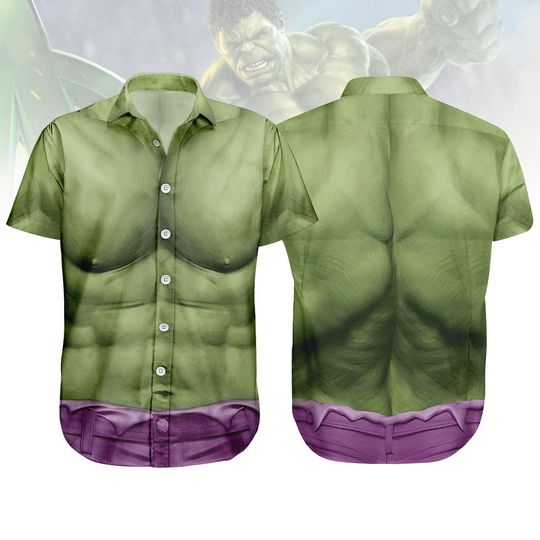 Halloween Avengers Hulk Cosplay Shirt, The Incredible Hulk Button Shirt, Halloween Party Family Shirt, Marvel Costume Shirt