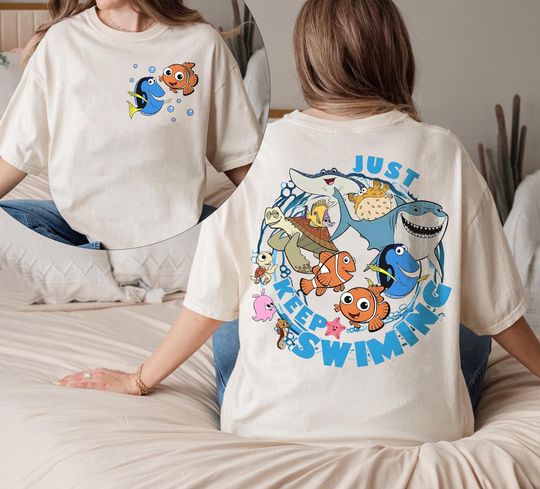 Finding Nemo Just Keep Swimming T-Shirt, Finding Dory Disney Trip Tee, Nemo Family Vacation Shirt, Disney Girl Trip