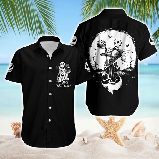 Jack Skellington Hawaiian Shirt, Pumpkin King Nightmare Before Hawaiian Shirt, Horror Halloween Party, Disneyland Halloween Costume