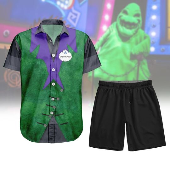 Halloween Oogie Boogie Bash Cosplay Button Shirt, Disney Boogie Man Horror Short For Man, Halloween Matching Family Shirt, Halloween Gi