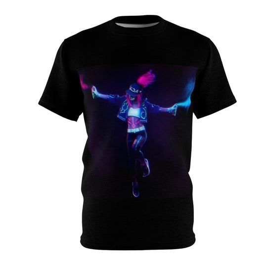 K/DA Akali Graphic T-Shirt – League of Legends Neon Party Unisex Top