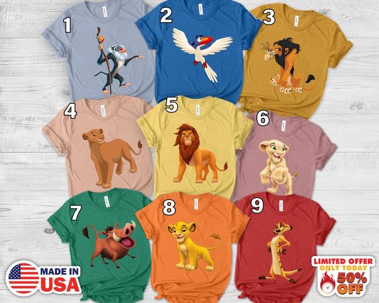 Lion King Shirt, Lion King Character Shirts, Lion King Shirt Family, Lion King Character Inspired Shirts, Lion King Group Shirts