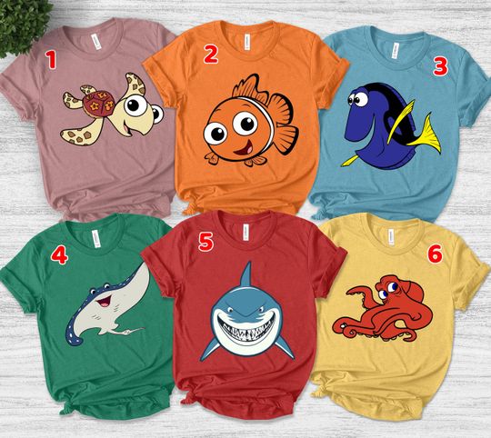 Disney Character Shirt ,Nemo Group Shirt, Finding Nemo Shirt, Disney Movie Shirt , Disney Family Matching Shirt, Disney Vacation