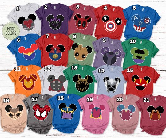 Avengers Mickey Ears Shirt, Superhero Character Shirt, Avengers Group Tee, Avengers Superhero Tee, Matching Group Tee,Family Matching