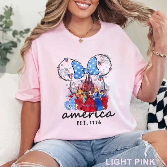 Disneyland USA Girls Shirt, Independence Day Shirts, Princess Shirt, 203195