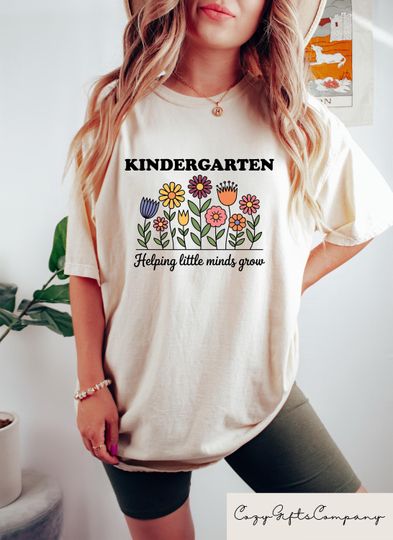 Kindergarten Teacher Team Shirt, Helping Little Minds Grow, Back to School Gift Tee