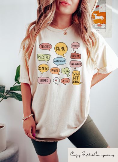 Teacher In Different Languages Shirt, Teacher Shirts, ELL Shirt, ESL Tshirts, Multilingual Teacher Shirts, Back to School Gift