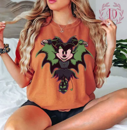 Retro Minnie Bat Halloween T-Shirt, Minnie Witch Shirt, Minnie Mickey Halloween Shirt, Disney Bat Tee
