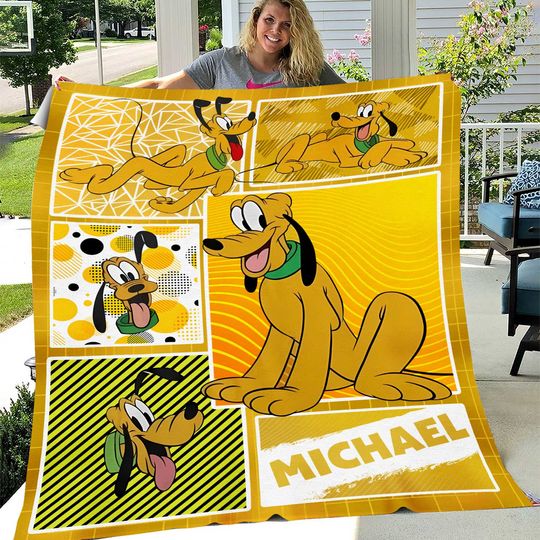 Personalized Disney Pluto Blanket, Disney Pluto Blanket, Disney Bedding Decor, Disney Gift