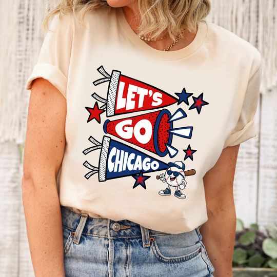 Let’s Go Chicago T-shirt, Retro Baseball Game Day Tee, Vintage Unisex Fan Gift