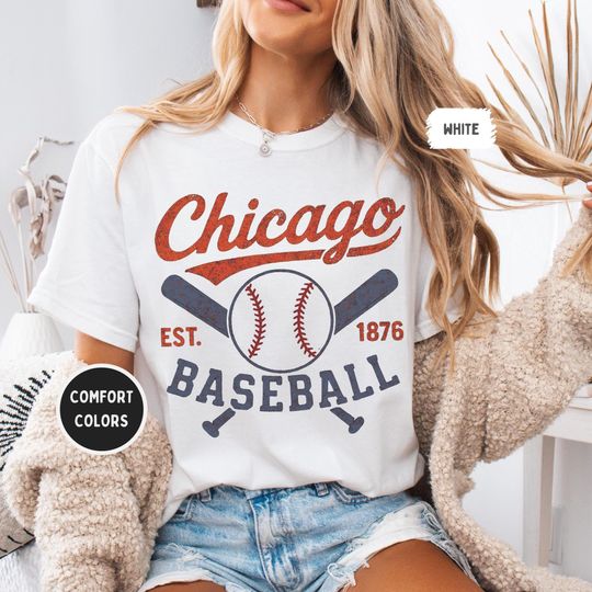Vintage Chicago Baseball T-shirt, Retro Comfort Colors Fan Tee, Cub Lover Gift
