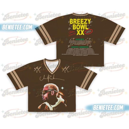 Vintage Chris Brown Tour Breezy Bowl Croptop Baseball Jersey Mesh, XX Tour 2025 Croptop Baseball Jersey