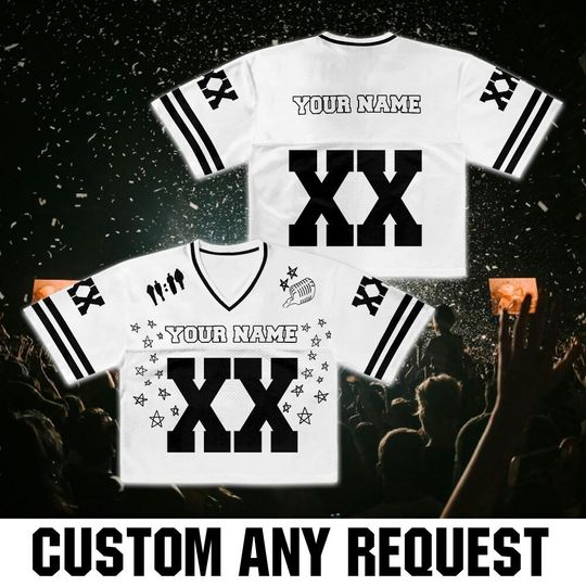 Personalized Black And White XX Stadium Tour Croptop Women Jersey, Y2K Music Concert 2025 XX White Jersey, Women Uniform Jersey