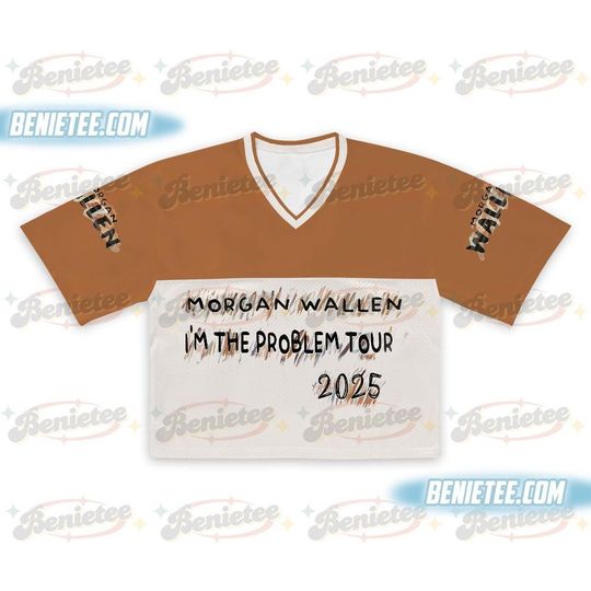 Wallen Western Croptop Baseball Jersey Mesh, Tour 2025 Croptop Baseball Jersey Mesh
