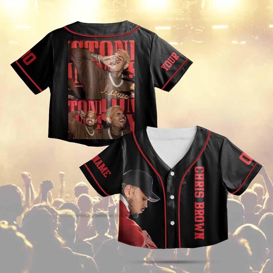 Personalized Chris Brown Crop top Baseball Jersey, Breezy Bowl XX Tour Baseball Jersey, Gift For Chris Brown Fans Breezy Bowl XX Graphic Tee
