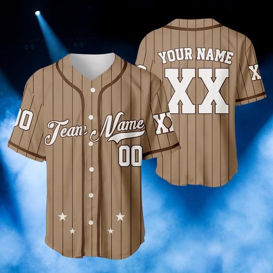 Custom Brown Baseball Jersey, Custom Concert Summer 2025 Jersey, Wedding Jerseys, Baseball Shirt for All Ages, Vintage Jersey