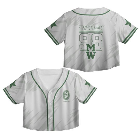 Wallen Baseball Jersey Crop Top - Howdy Gorgeous Western Shirt - Country Cowgirl Concert Outfit - Cute 98 Sleeve Design (TH)