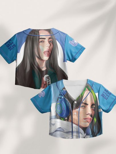 Billie Eilish Crop Top Baseball jerseys - Fan-Made Crop Top jerseys, Hit Me Hard and Soft Concert Outfits, and Fan Gifts