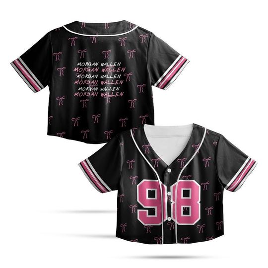 Wallen Western Baseball Jersey Crop Top - Pink 98 Fan Shirt for Women - Cute Country Concert Outfit Aesthetic Concert Outfit Gift for Her
