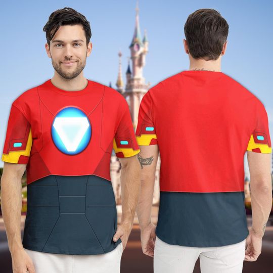 Marvel Iron Man and His Amazing Friends Costume T-shirt, Iron Man Junior Disney Cosplay Costume, Halloween Costume Shirt, Disneyland Outfit