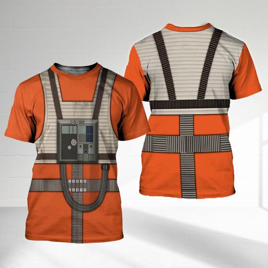 Rebel Flight Suit Galaxy Hero Characters Costume Men 3D Shirt, Halloween Costume For Family Group T Shirt, Star Wars Cosplay Tee
