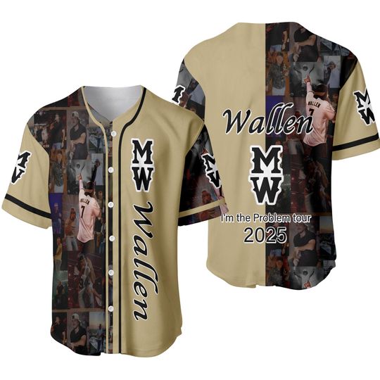 Wallen Western Retro Concert Jersey - I_m The Problem Tour 2025 Baseball Shirt - Vintage Country Music Fan Gift