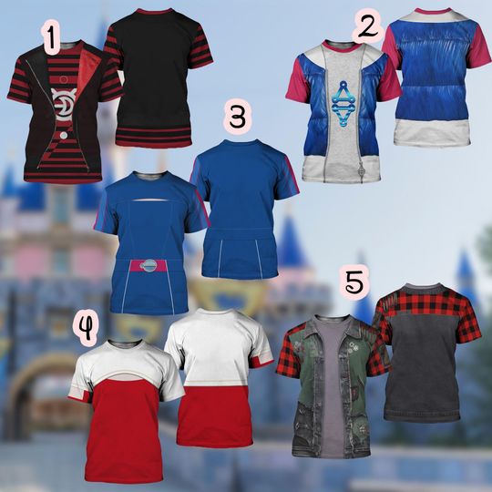 Disney Zombies 4 Cosplay 3D T-Shirt, Zed Addison Victor Nova Costume Shirt, Disney Halloween Shirt, Disney Zombies 4 Outfit, Matching Gift