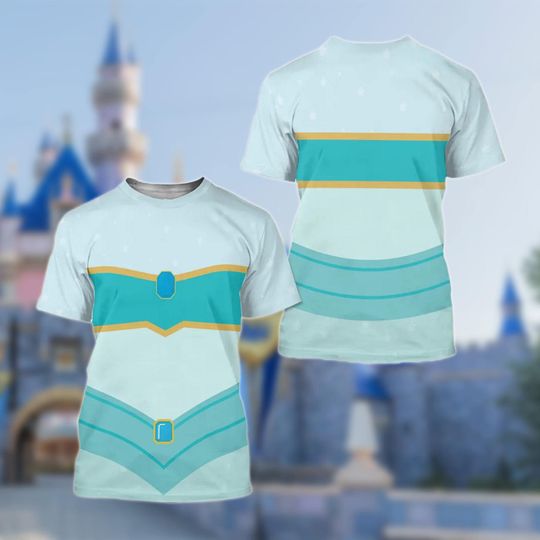 Jasmine Inspired Costume 3D T-shirt, Aladdin Princess Cosplay Costume Tee, Jasmine All Over Print Shirt, Halloween 3D Adult Kid T-shirt