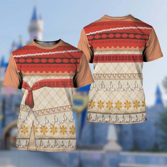 Moana Princess 3D Cosplay Costume Shirt, Moana Disneyland T-Shirt, Moana Halloween Costume, Disney Family Group, Trip Kid Adult Outfit