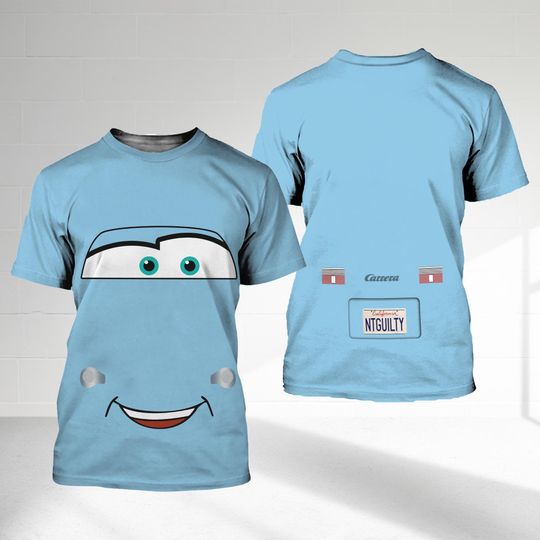 Sally Blue Car 3D Costume Shirt, Halloween Costume For Family Group T Shirt, Birthday Party Gift, Racing Car Shirt, Women Costume Cosplay