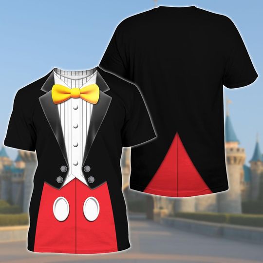 Mickey Mouse Costume T-Shirt, Disney Mickey Cosplay Shirt, Disney Character Tee, Disney Marathon Outfit, Mickey Mouse Tuxedo Shirt