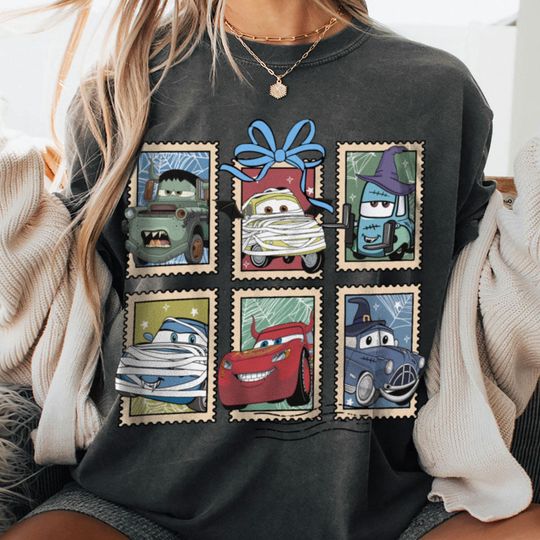 Disney Car McQueen Vampire Comfort Color Shirt, Spooky Season Shirt, Fall Season Trip Shirt, Halloween Party Tee