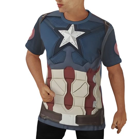 Captain America Costume Shirt ,Avengers Cosplay, Marvel CostumeDisney Halloween Costume