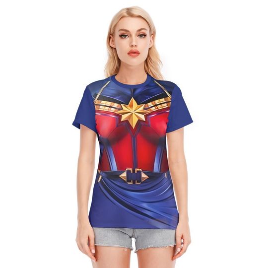 Captain Marvel Cosplay Shirt , Avengers Endgame Costume , Carol Danvers Cosplay Shirt
