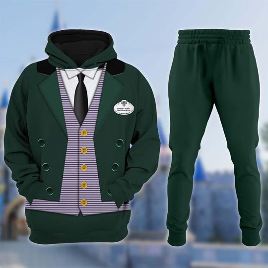 Haunted Men Butler Shirt and Hoodie Jogger Set - Halloween Costume for Family & Group