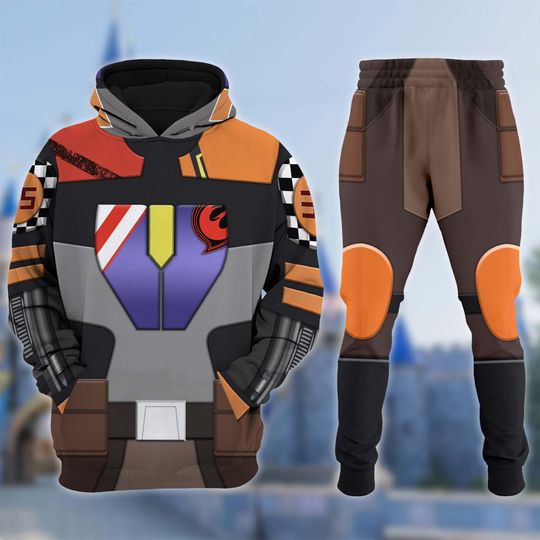 Sabine Wren Star Wars Hoodie Jogger Set, Mandalorian 3D Costume, Halloween Cosplay Outfit