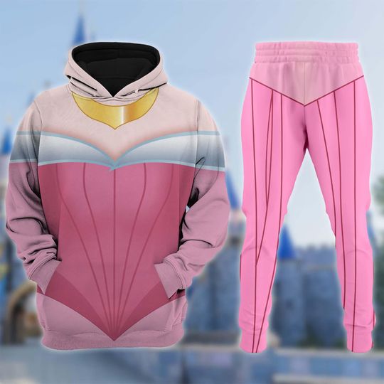 Aurora Princess Hoodie Jogger Set Halloween Night Costume Cosplay Tracksuit Sleepwear
