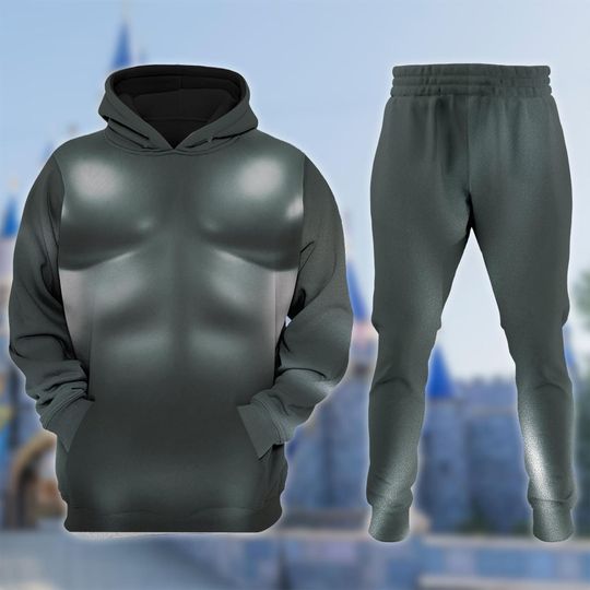 Shalla-Bal Fantastic Four Silver Surfer Costume Hoodie Joggers Set for Adults Marvel Cosplay