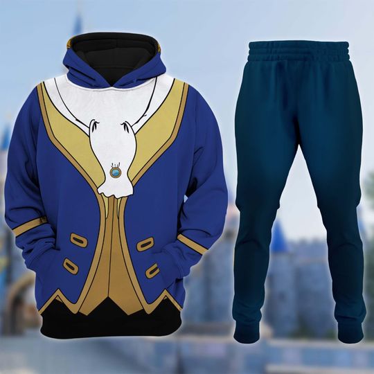 Beast and The Beast Prince Costume Cosplay 3D Shirt, Halloween Costume Family Group Hoodie, Beast and Belle Couple Sweatshirt