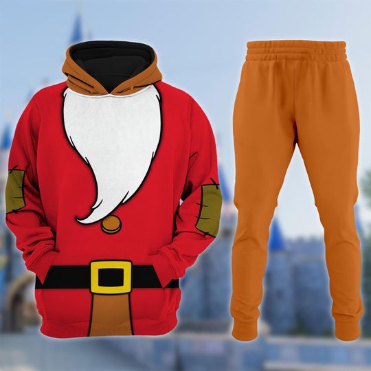 Snow White and Seven Dwarfs Costume Hoodie Jogger Set, Grumpy Halloween Cosplay Shirt, Princess Group Matching Tee