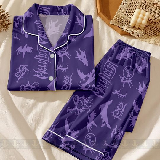 Maleficent Dragon Unisex Pajamas Set, Spooky Season Pajamas