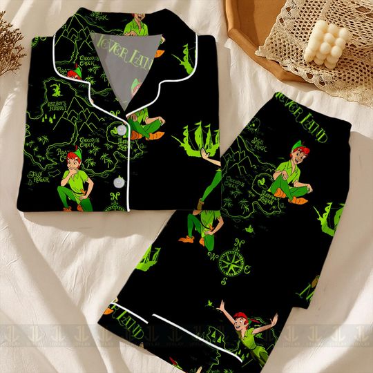 Peter Pan Neverland Unisex Pajamas Set, Spooky Season Pajamas