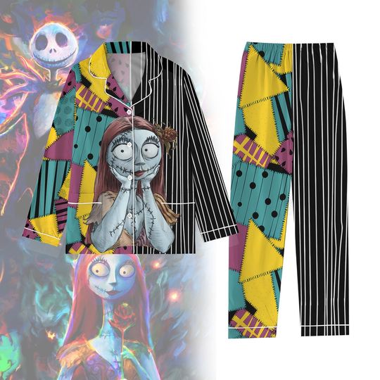 Sally Nightmare Pajama Set, Halloween The Night Before Christmas Sleepwear, Disney Spooky Pjs Set, Halloween Gift, Women Pajamas