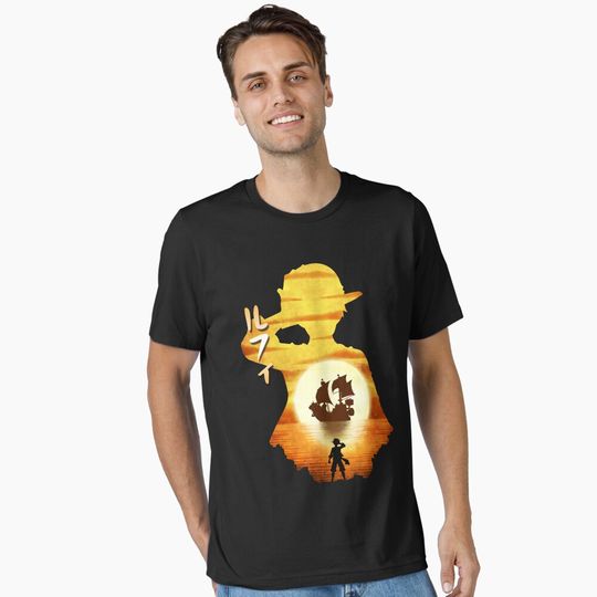 Minimalist Silhouette Luffy Essential T-Shirt, Gift For Fan