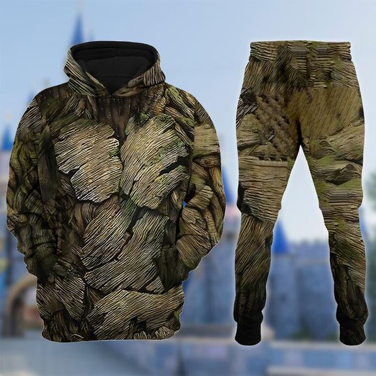 Guardian Of The Galaxy Costume Hoodie Jogger Set, Groot Cosplay Costume Shirt, Halloween 3D Cosplay Outfit